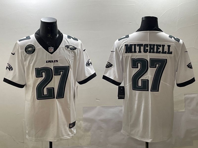 Men Philadelphia Eagles #27 Mitchell White Second generations 2025 Nike Vapor Limited NFL Jersey style 5